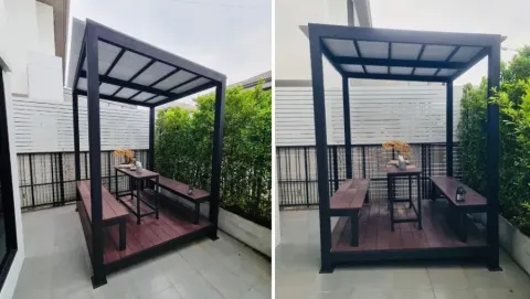 ซุ้มนั่งเล่น ไม้เทียม สายไหม กรุงเทพฯ ขนาด 2x2 ม.
