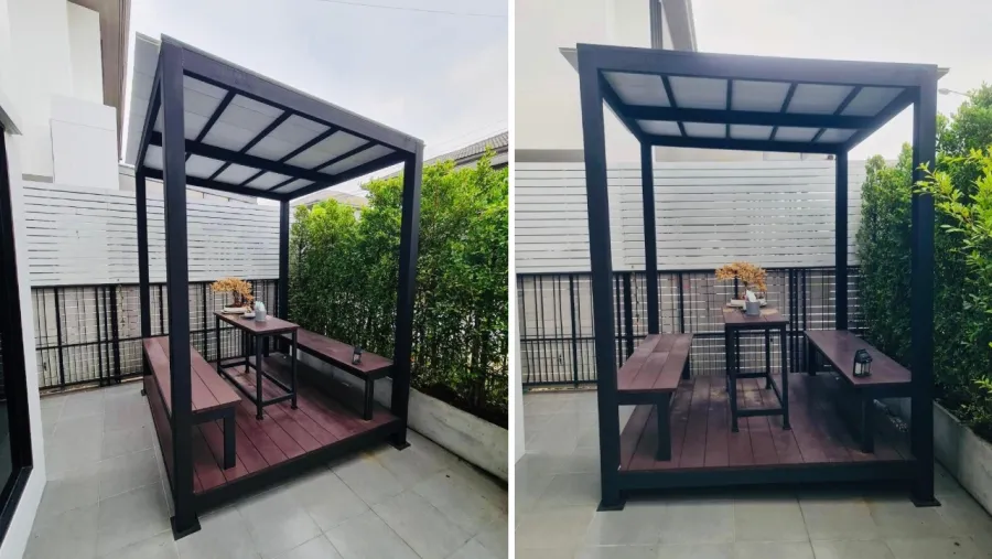 ซุ้มนั่งเล่น ไม้เทียม สายไหม กรุงเทพฯ ขนาด 2x2 ม.